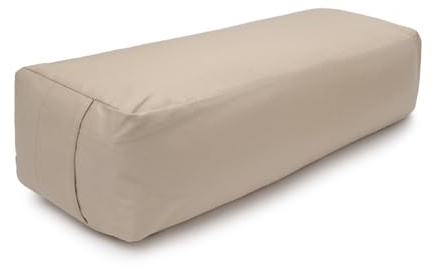 Yogabox Yoga Bolster Rechteckig, Waschbarer Bezug aus 100% Baumwolle, Yogarolle eckig mit Buchweizenschalen - Füllung, Yogakissen groß für Restoratives Yoga, Maße: ca. 60 x 20 x 14 cm