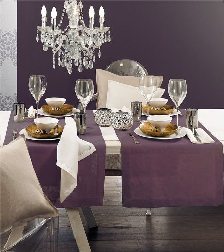Pichler Tischdecke violett - edles Leinengewebe - ca 130x170 cm