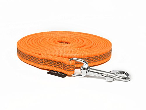 Mystique® Gummierte Schleppleine 12mm ohne Handschlaufe Standard Karabiner neon orange 5m