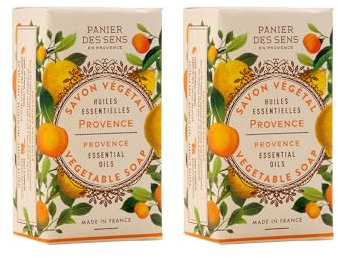 Panier des Sens - Seifenstück - Hand & Körperseife mit Provence - Mit Olivenöl - Körperpflege für Damen und Herren - Marseille Seife - 97% Natürliche - 2x150g
