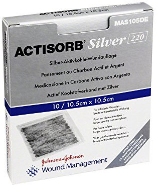 Actisorb 220 Silver 10,5x10,5 cm Steril Kompressen