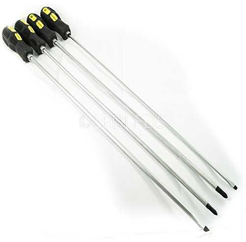 SET 4 CACCIAVITI GIRAVITE LUNGHI 450mm CHROME VANADIUM PUNTA MAGNETICA