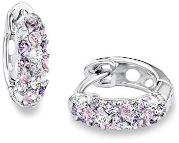 Prinzessin Lillifee Creolen 925 Sterling Silber Mädchen Kinder Ohrschmuck, mit Schmucksteine, Kommt in Schmuck Geschenk Box