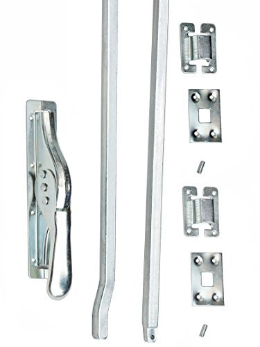 1 Set Tortreibriegel Torverschluss Türtreibriegel Stangen 2540/14 mm Siber Verz.