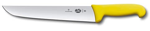 Victorinox, 5.5208.16, Fibrox, Schlacht- und Bankmesser, Extra scharfe Klinge, mit geradem Schliff, robuster Kunststoff-Griff, Gelb, Made in Switzerland, Spülmaschinengeeignet