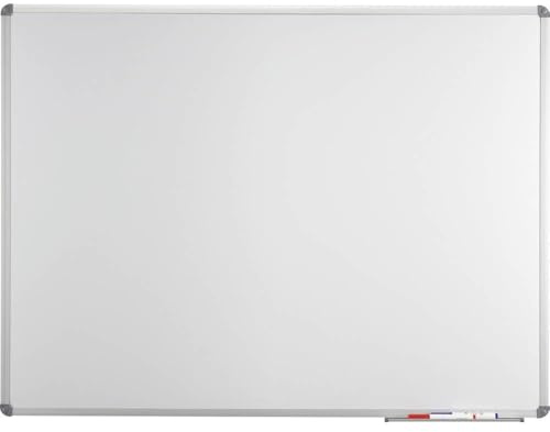 MAUL Whiteboard weiß MAULstandard 45x60 cm magnetisch mit Alurahmen | glatte Emaillefläche, trocken sauber wischen, robuste Wandmontage, Ablageschale für Stifte, dezente graue Eckkappen