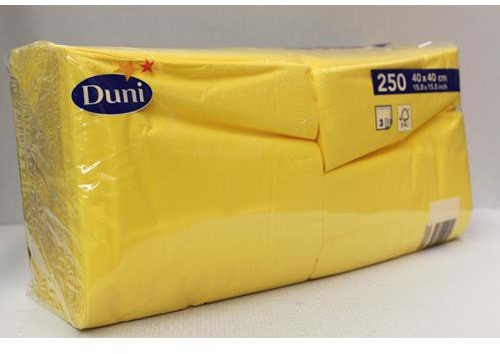 Duni Servietten 3 lag. 40 x 40 cm 1/4 3-lagig, gelb