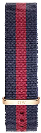 Daniel Wellington Classic Oxford, Blau-rot/Roségold Uhrenarmband, 18mm, NATO, für Damen und Herren
