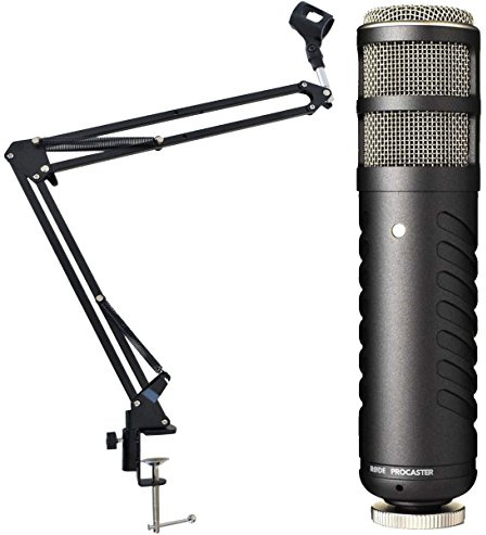 Rode Procaster Rundfunkmikrofon Dynamisches Mikrofon + keepdrum NB35 Tisch-Mikrofonarm