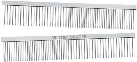 Master Grooming Tools Greyhound Combs — European-Style Combs for Grooming Dogs - Medium/Coarse, 7½