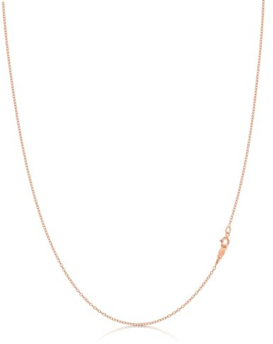 KEZEF Rose Gold over Sterling Silver 1.3 mm Cable Chain for Women or Men - 925 Silver Italian Necklace Chain - Hypoallergenic and Tarnish Resistant - 24 Inches | 60 cm