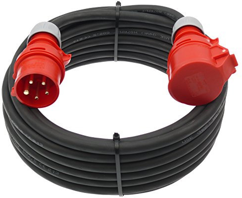 Starkstromkabel 16A 5m mit Phasenwender H07RN-F 5x2,5 Starkstrom Verlängerungskabel CEE Verlängerung 16 Ampere Kabel 5x2,5mm2 Baustelle Werkstatt Industrie Geeignet Outdoor IP44
