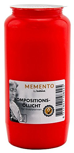 Bolsius Grablichter Kompositionsöllichte Nr.7 ohne Kappe, rot 24er Pack, Unparfümiert