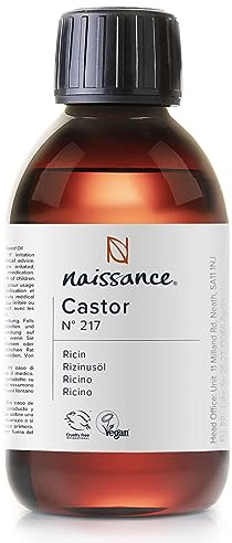 Naissance Aceite de Ricino Prensado en Frio (No. 217) - 250ml - Hidratante Nutritivo Natural, Pelo, Piel, Uñas, Cejas, Pestañas, Ojos