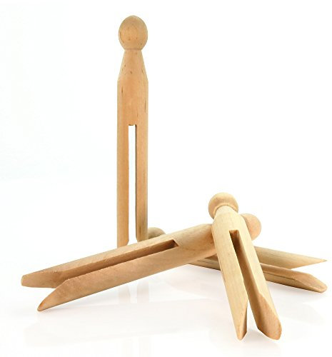 HANGERWORLD Traditional Wooden Dolly Clothes Garment Pins Pegs Washing Lines (24)