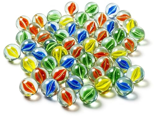 ARSUK Biglie Di Vetro, Biglie Decorative Stile Occhio di Gatto 15 mm – 80 Pezzi in 4 Colori Assortiti, Colorate per Bambini, Giochi, Vasi, Centrotavola, Acquario, Palline Multicolore Decorative