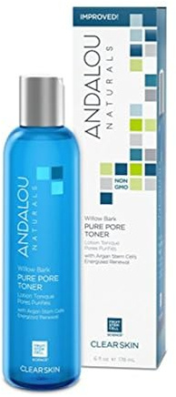 Andalou Naturals Toner Ounces, Willow Bark Pure Pore, 6 Fl Oz
