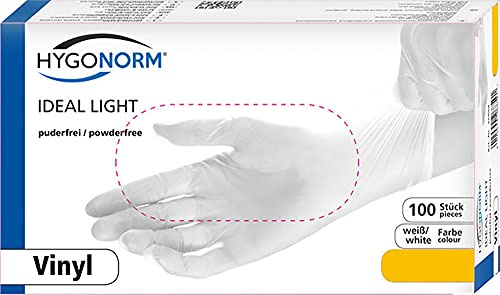 Hygonorm Vinylhandschuhe Ideal Light, transparent, Gr. 7/S | puderfrei, 1000 Stück, Einmalhandschuhe, Einweghandschuhe