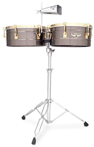 Latin Percussion, Timbales Matador, 14 et 15, Nickel Brossé / Ton Or, M257-BNG