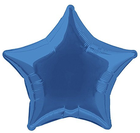 Unique Party 53324 - 20 Foil Royal Blue Star Helium Balloon