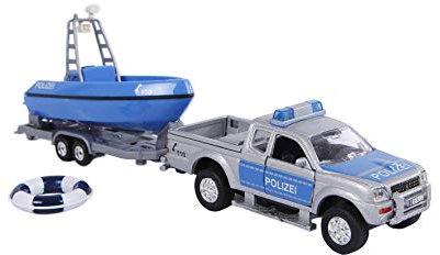 Van Manen 2-Play Traffic Die Cast Polizei (Polizeiauto L200, Anhänger, Rettungsboot, pull back) - 510614