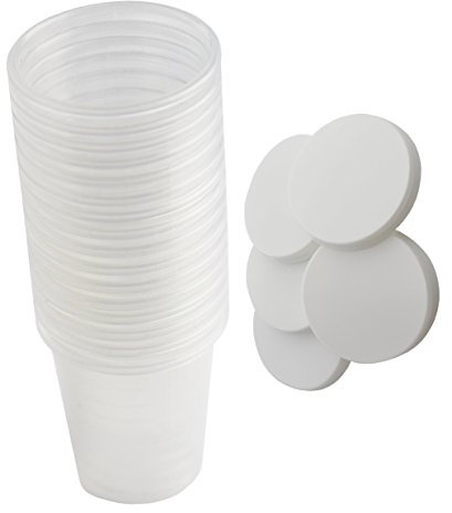 Lot de 80 gobelets à médicament avec couvercle Transparent