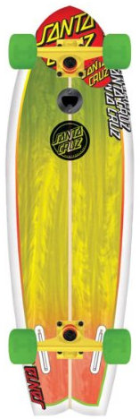 Santa Cruz Skateboard Longboard Landshark, white/rasta, 8.8 x 27.7, 11111855