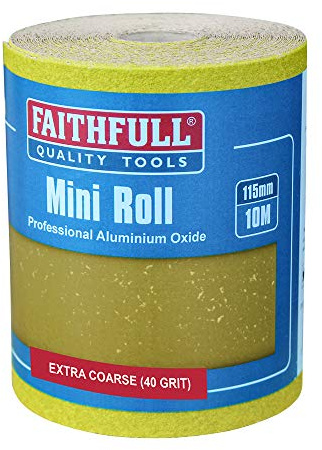 Faithfull FAIAR1040Y 115mm x 10m 40g Aluminium Oxide Paper Roll - Yellow