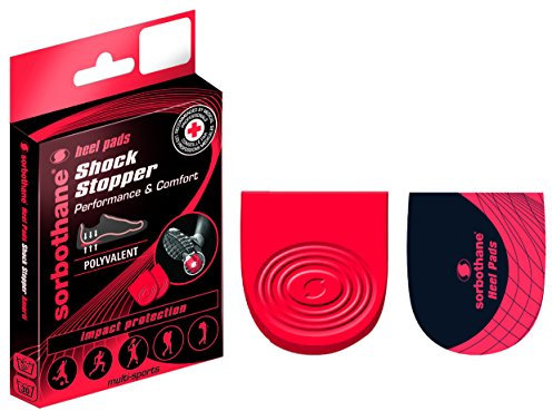 Sorbothane Shock Stopper Heel,Red,Size:6 to 8