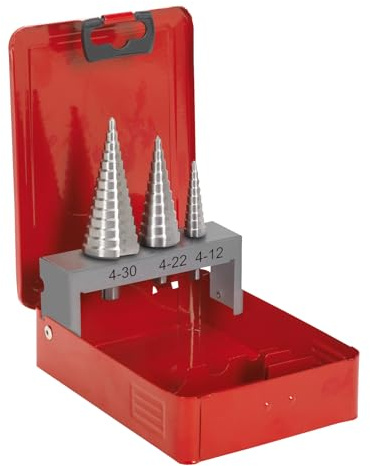 Sealey Premier Straight Flute HSS Cobalt Step Drill Bit Set 3pc - AK4733