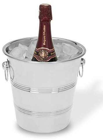 Spetebo Design Flaschenkühler aus Edelstahl glänzend 20,5 cm - Ideal zur Kühlung von Sekt oder Spirituosen