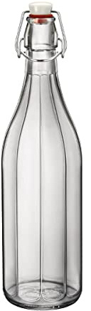Oxford Table Water Bottle 1 Litre - Clip Top Glass Bottle, Ideal for Homemade Cordials and Home Infusing