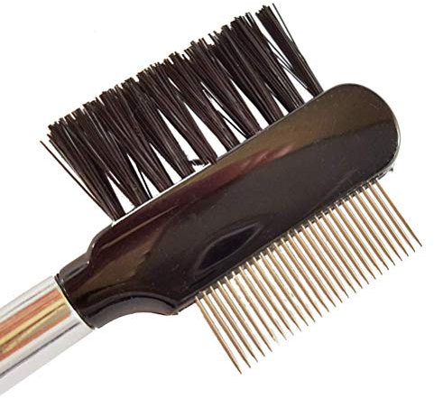 Pettine per ciglia Deluxe con denti in acciaio inossidabile, spazzola per ciglia con pettine metallico, ideale anche per l'applicazione delle extension di ciglia