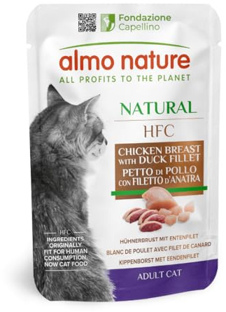 Almo Nature HFC Natural Hühnerbrust mit Entenfilet Katzenfutter nass 24er Pack (24 x 55g), 1er Pack (1 x 1.700 kilograms)