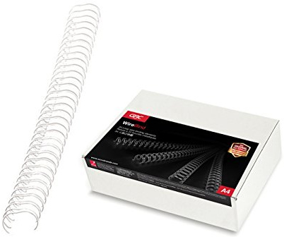 GBC | Lot de 100 Peignes Métalliques WireBind A4 | 34 Boucles | 8 mm | Reliure Permanente | Ouverture à Plat 360° | Jusqu’à 40 Feuilles | Documents Professionnels Confidentiels | Blanc | RG810570