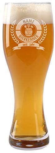 Leonardo Weizenglas Taverna 0,5l - Motiv: Bierkenner - Gratis Gravur mit Namen und Geburtsjahr