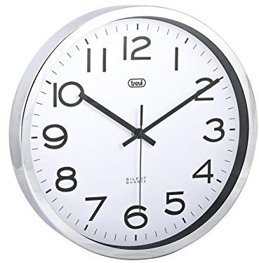 Trevi OM 3318 S Orologio da Parete con Lancette Silenziose, Movimento SWEEP senza Ticchettio, Design Moderno con Diametro 30 cm, Ideale per Casa, Ufficio e Cucina, Funzionamento a Batteria AA