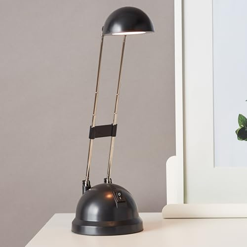 Lightbox LED Schreibtischlampe mit warmweißem Licht | schwenkbare | LED Schreibtischlampe mit warmweißem Licht | schwenkbare Tischleuchte mit Kippschalter | Nachttischlampe in schwarz mit 650