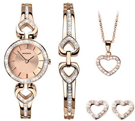 Sekonda Womens Analogue Watch 24mm Two Tone Bangle | Mineral glass crystal, jewellery clasp, sunray dial, ion-plated case, Japanese quartz movement