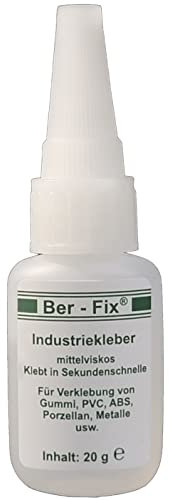 Ber-Fix Industriekleber mittelviskos (100 mPas) 20g leicht dickflüssig universell einsetzbar für Industrie und Heimwerker extra stark und vielseitig für Kunststoff Metall Holz PVC Gummi Keramik