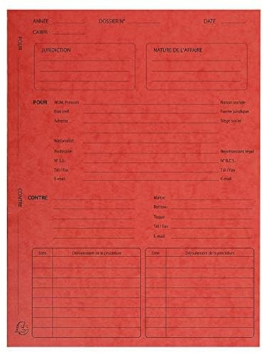 Exacompta 445105E Juridiska mappar, 25x32 cm, Röd