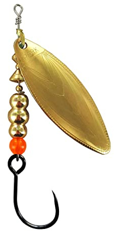 MAPSO - 5 Cucharillas de Pesca Spark-3 Oro 11,5 GMS. Anz Simple sin Muerte