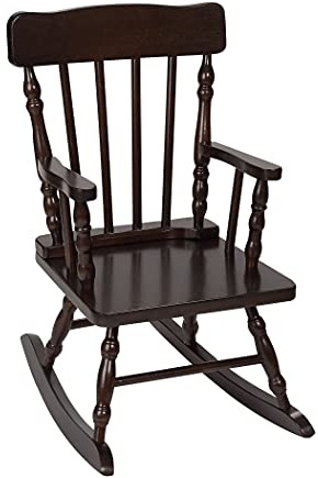 Gift Mark Childs Rocking Chairs - Classic Hand-Made Wooden Rockers for Boys and Girls - Vintage Style Colonial Kid's Seats - Childrens Furniture Rocker (Black)
