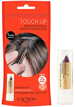 L'Action Paris Touch Up Hair Cover Stick, Covers Grey Hair and Discoloured Roots, Water Resistant Long-Lasting Formula for Natural Look, Cleanse to Remove, Auburn 4g