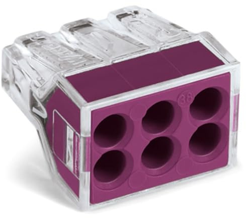 WAGO Limit 773–106 6 Weise transparent massivem und gestrandet Push Wire Connector, Violett