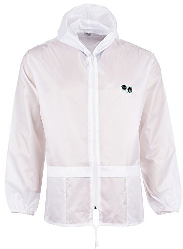 Bowling Cagoule Bowls Kagool Hooded Rain Jacket Lightweight Showerproof Logo (Small, White)