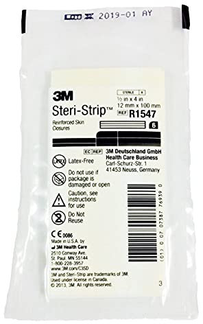 Steri-Strip 1.3cm renforcé Adhésif Peau Fermetures - 5 Paquets (30 Bandes)