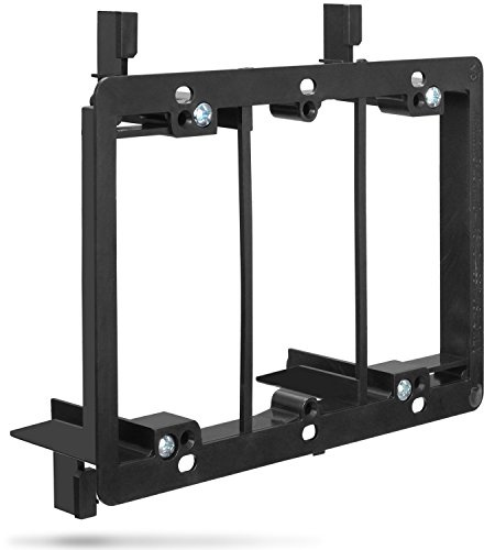 Fosmon Basse Tension Support de Montage Câble Plaque Murale [3-Gang], Low Voltage Wall Plate Mounting Bracket,Entrée Sortie Plaque Murale, pour HDMI, Coaxial Cable, Sortie, Mur Prise, Fils (Lot de 1)