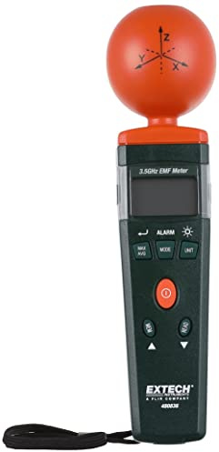 Extech 3,5 GHz HF-EMF-Messgerät, 1 Stück, 480836 | Hochfrequenz-EMF, Handy- und Basisstationen, Mikrowellenleckage, isotrope Triaxialsonde, speichert 99