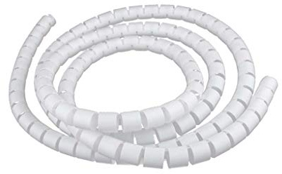 Câble Wrapper 2m 10mm Stockage De Fil Bien Rangé Organisateur De Câble Spiralé Zip Wrap en Plastique - Blanc